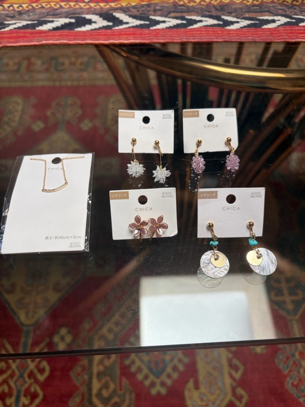 chic Gold, Silver and Pink Assorted Earrings Collection